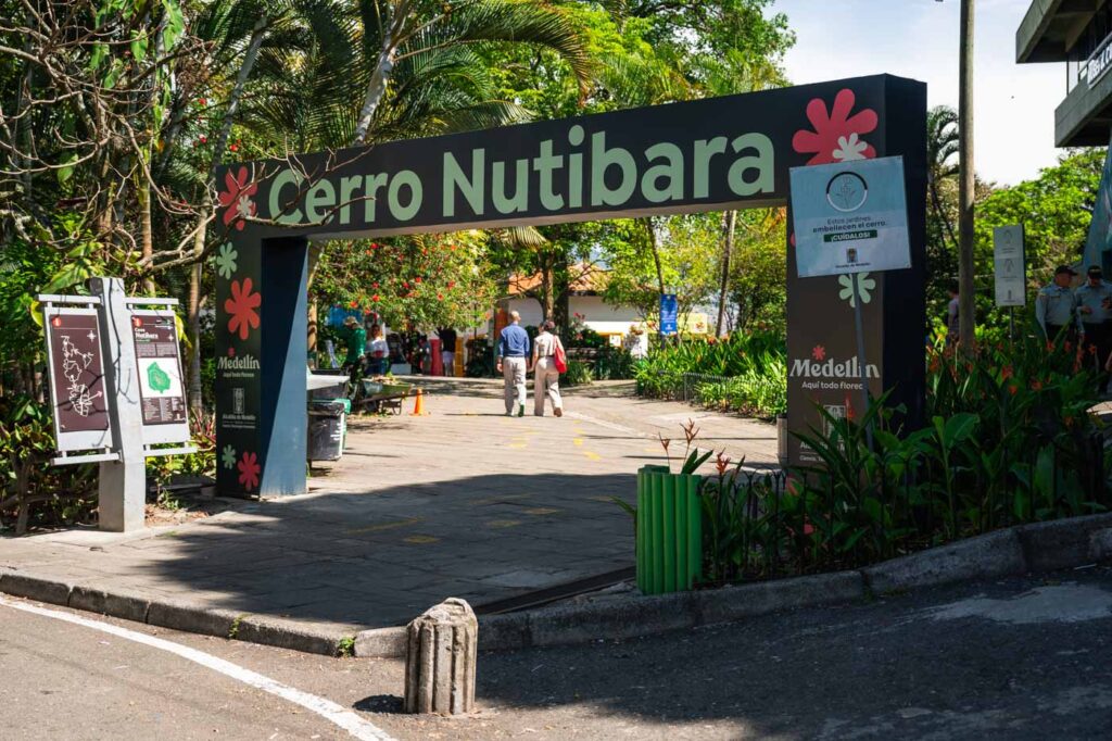 A large, decorated entry gate at the top of Cerro Nutibara hill. A large, decorated entry gate at the top of Cerro Nutibara hill.